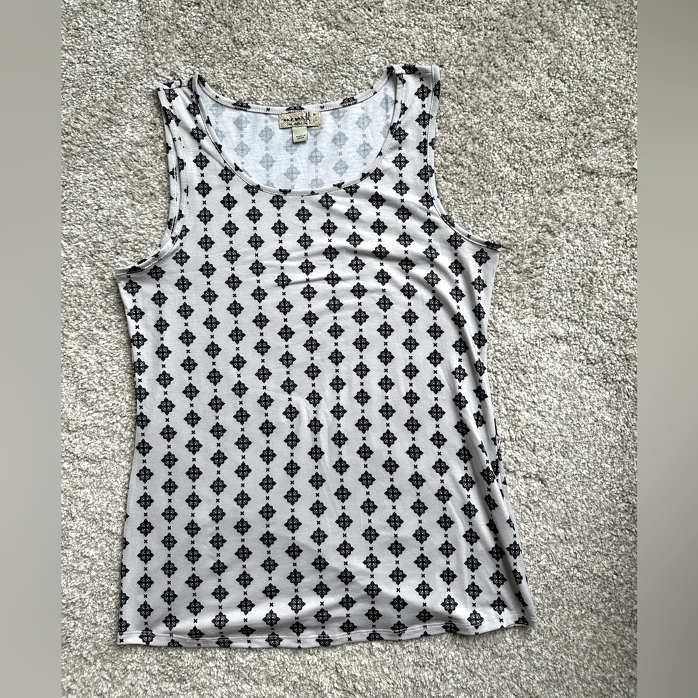 Women’s One World White Patterned Tank Top